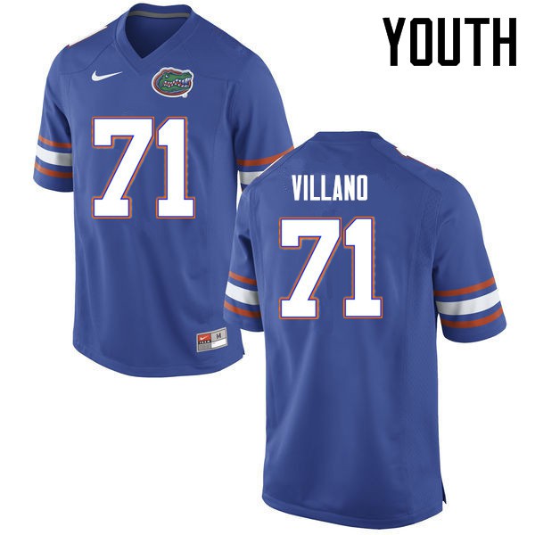 Florida Gators Youth #71 Nick Villano College Football Jersey Blue